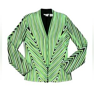 Andrea Rosati Neon Green Blazer Zip-Up Jacket Size 8